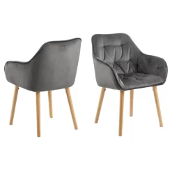 Chaise Avec Accoudoirs Lynn - Gris Foncé/chêne -Meubles Tables Et Chaises Shop Ontwerp zonder titel 2021 12 16T083112.593 75c4