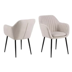 Chaise Avec Accoudoirs Hermeline - Sable/noir