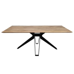 Table De Salle à Manger Veneto 180cmx90cm Bois D'acacia - Naturel/noir