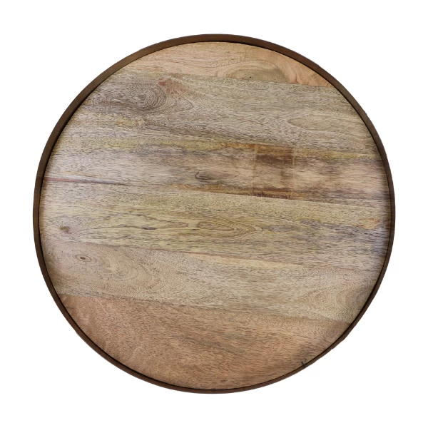 Table D'appoint Fletcher 50x47cm Bois De Manguier - Naturel/or Antique 5 Table D'appoint Fletcher 50x47cm Bois De Manguier - Naturel/or Antique – Image 5