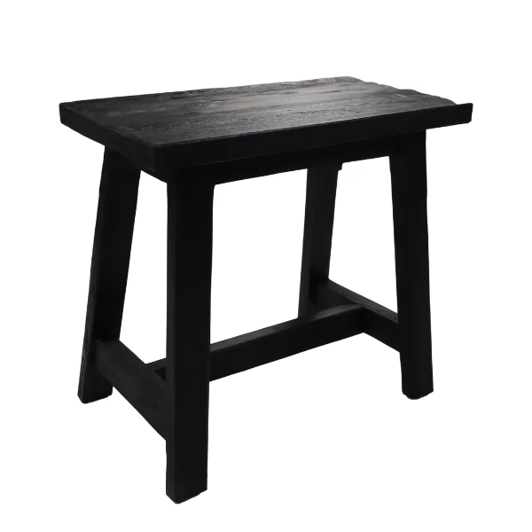 Tabouret Décoratif Lawas 50cm Bois Teck - Noir 6 Tabouret Décoratif Lawas 50cm Bois Teck - Noir – Image 6
