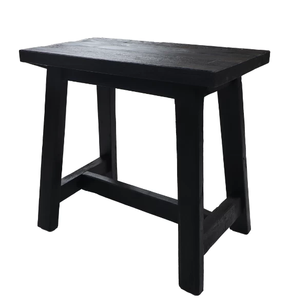Tabouret Décoratif Lawas 50cm Bois Teck - Noir 1 Tabouret Décoratif Lawas 50cm Bois Teck - Noir