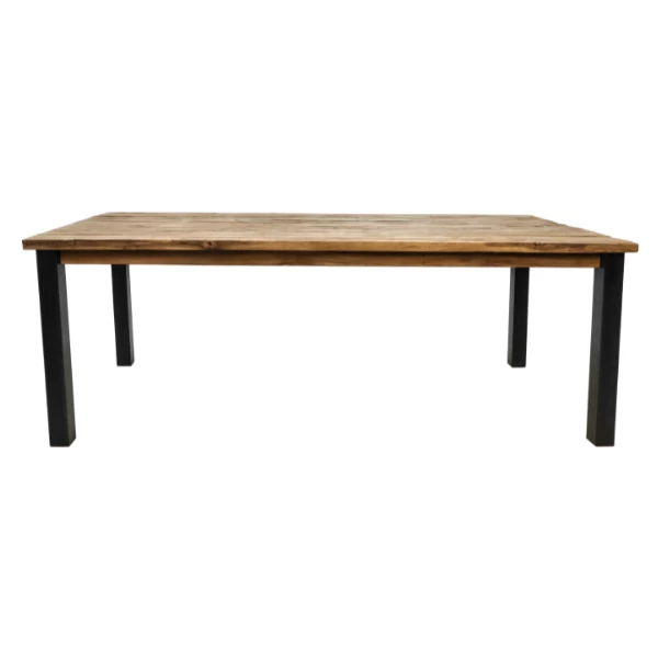 Table De Salle à Manger Zaria 220x100x75cm - Naturel/noir 6 Table De Salle à Manger Zaria 220x100x75cm - Naturel/noir – Image 6