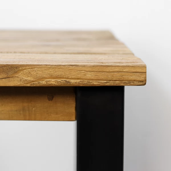 Table De Salle à Manger Zaria 220x100x75cm - Naturel/noir 2 Table De Salle à Manger Zaria 220x100x75cm - Naturel/noir – Image 2