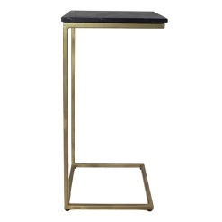 Table D'appoint Chandler 32cm Marbre - Noir/or