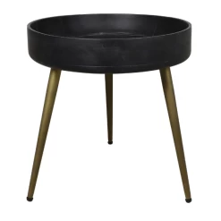 Table D'appoint Ventura ø40cm - Noir/or Antique