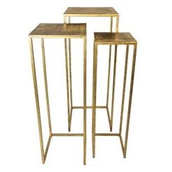 Table D'appoint Fletcher Set De 3 Métal - Or