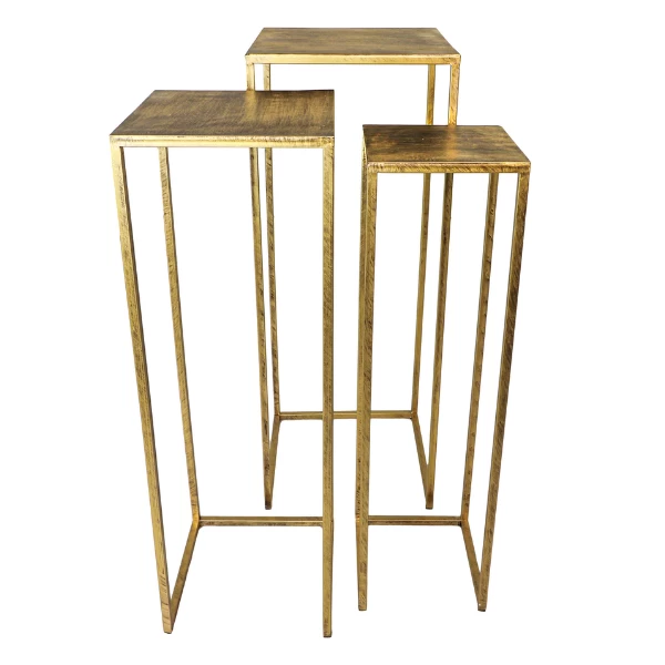 Table D'appoint Fletcher Set De 3 Métal - Or 1 Table D'appoint Fletcher Set De 3 Métal - Or