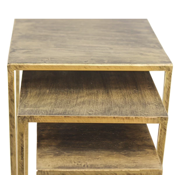 Table D'appoint Fletcher Set De 3 Métal - Or 2 Table D'appoint Fletcher Set De 3 Métal - Or – Image 2