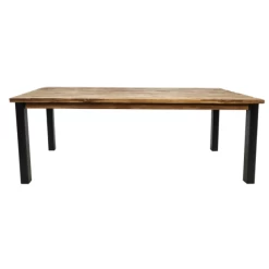 Table De Salle à Manger Zaria 200x100cm Bois Teck - Naturel/noir