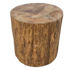 Table D'appoint Tronc D'arbre Root Ø35cm Bois De Teck-naturel