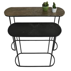 Consoles Downton Ensemble De 2 En Métal - Or/noir