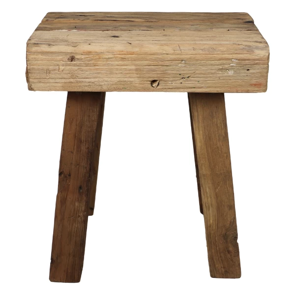 Tabouret Décoratif Chamonix 40x25x45cm - Bois Teck. 4 Tabouret Décoratif Chamonix 40x25x45cm - Bois Teck. – Image 4