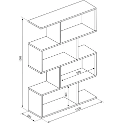 Bibliothèque Blokus 100x25x160cm - Chêne -Meubles Tables Et Chaises Shop Ontwerp zonder titel 2022 04 13T093700.922 b995