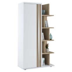 Bibliothèque Tannee 95x45x180cm - Blanc/chêne