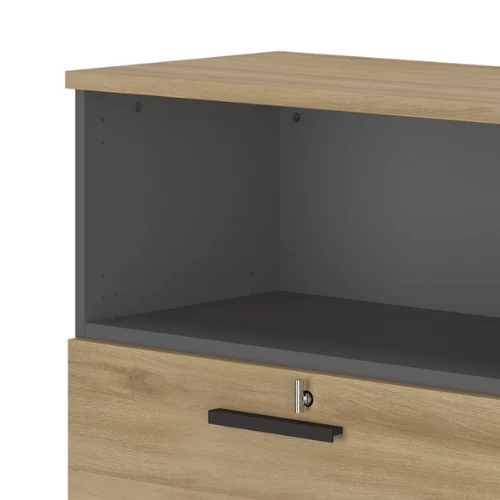 Caisson Retiro 1 Tiroir 1 Compartiment - Anthracite/chêne 2 Caisson Retiro 1 Tiroir 1 Compartiment - Anthracite/chêne – Image 2