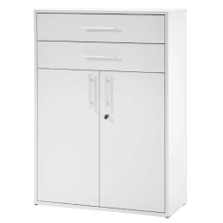 Armoire Sonra 2 Portes 2 Tiroirs - Gris Clair