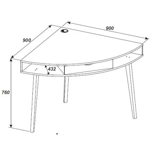 Bureau D'angle Inovo Avec Tiroir - Chêne 4 Bureau D'angle Inovo Avec Tiroir - Chêne – Image 4