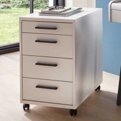 Bloc-tiroirs Inovo Avec Roulettes 4 Tiroirs - Blanc/noir