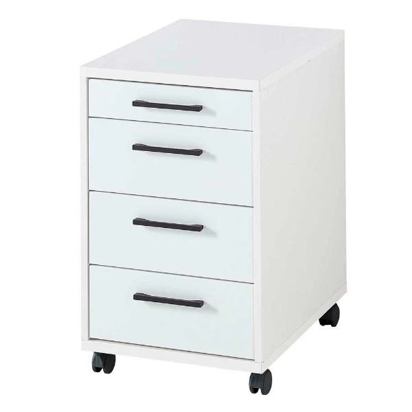 Bloc-tiroirs Inovo Avec Roulettes 4 Tiroirs - Blanc/noir 3 Bloc-tiroirs Inovo Avec Roulettes 4 Tiroirs - Blanc/noir – Image 3