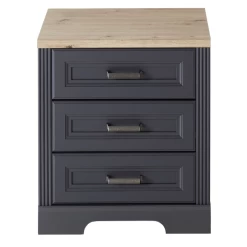 Bloc-tiroirs Samine Avec 3 Tiroirs - Graphite/chêne