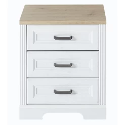 Bloc-tiroirs Samine Avec 3 Tiroirs - Blanc/chêne