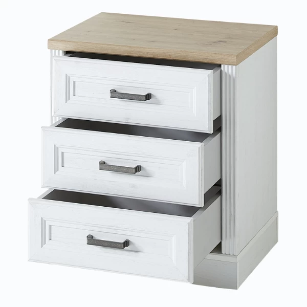 Bloc-tiroirs Samine Avec 3 Tiroirs - Blanc/chêne 3 Bloc-tiroirs Samine Avec 3 Tiroirs - Blanc/chêne – Image 3