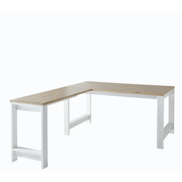 Elément D'angle Pour Bureau Samine - Blanc/chêne 4 Elément D'angle Pour Bureau Samine - Blanc/chêne – Image 4