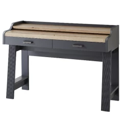 Secretaire Samine Avec 2 Tiroirs De Rangement - Graphite/chêne