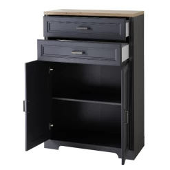 Classeur Samine 86x38x127cm Avec 2 Tiroirs & 2 Portes - Graphite/chêne -Meubles Tables Et Chaises Shop Ontwerp zonder titel 2022 09 22T115129.501 e4b5