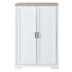 Classeur Samine 86x38x127cm 2 Portes - Blanc/chêne
