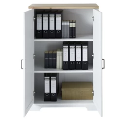 Classeur Samine 86x38x127cm 2 Portes - Blanc/chêne -Meubles Tables Et Chaises Shop Ontwerp zonder titel 2022 09 22T120254.262 62f6