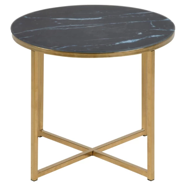 Table D'appoint Alisma Ø50 Cm - Or/marbre Marquina 9 Table D'appoint Alisma Ø50 Cm - Or/marbre Marquina – Image 9