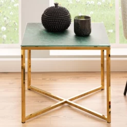 Table D'appoint Alisma 50x50 Cm - Or/vert