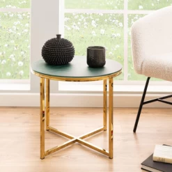 Table D'appoint Alisma Ø50 Cm - Or/vert -Meubles Tables Et Chaises Shop Ontwerp zonder titel 2022 10 21T085125.329 e712