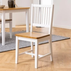 Chaise De Salle à Manger Brisbane - Blanc/chêne