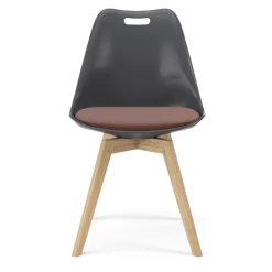 Chaise à Godets Blair - Chêne/gris/rose