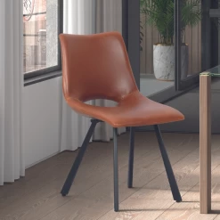 Chaise Coquille Sissi-cognac