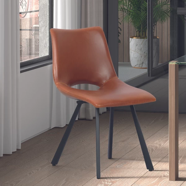 Chaise Coquille Sissi-cognac 1 Chaise Coquille Sissi-cognac