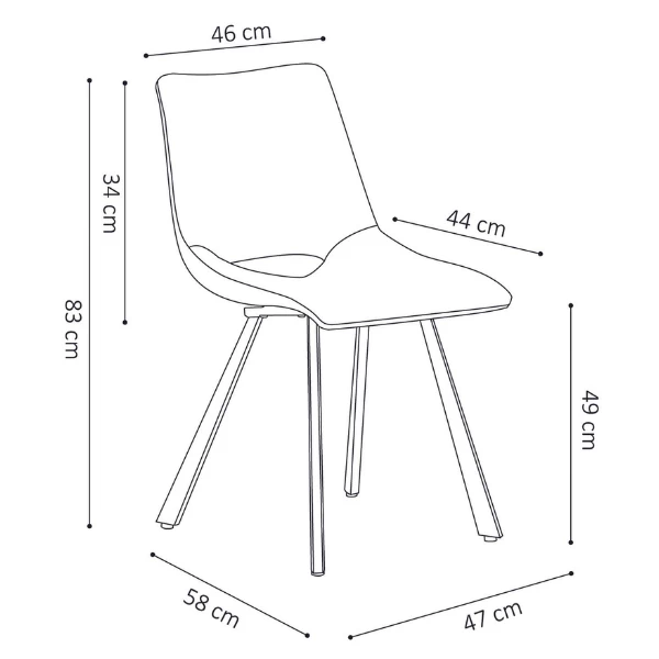 Chaise Coquille Sissi-cognac 2 Chaise Coquille Sissi-cognac – Image 2