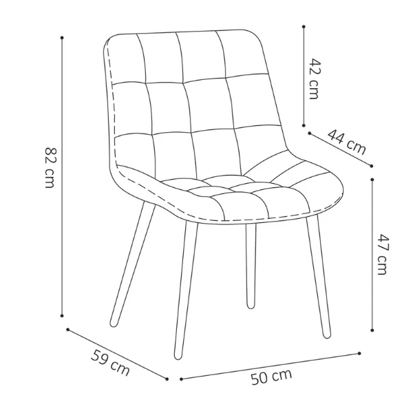 Chaise De Salle à Manger Tanja-velours Beige 2 Chaise De Salle à Manger Tanja-velours Beige – Image 2