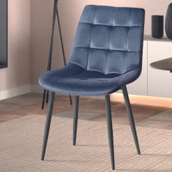 Chaise De Salle à Manger Tanja-velours Gris Foncé