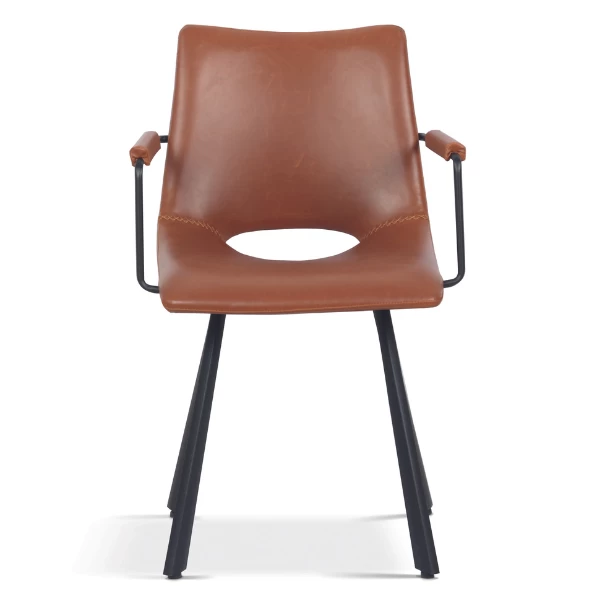 Chaise Coquille Sissi Avec Accoudoir-cognac 4 Chaise Coquille Sissi Avec Accoudoir-cognac – Image 4