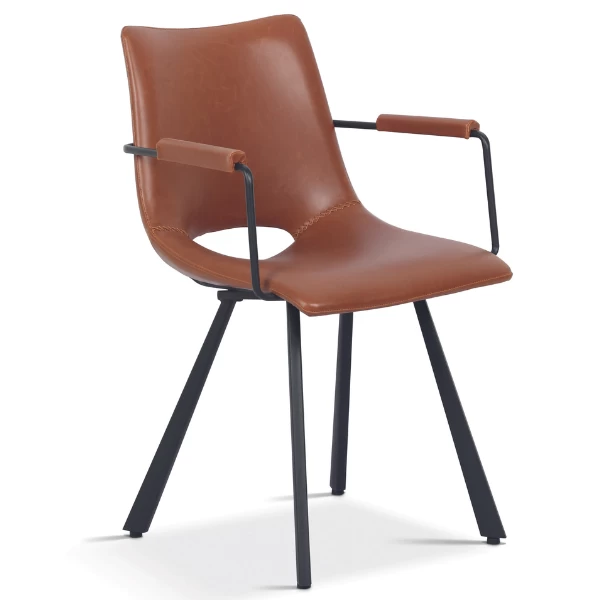 Chaise Coquille Sissi Avec Accoudoir-cognac 5 Chaise Coquille Sissi Avec Accoudoir-cognac – Image 5