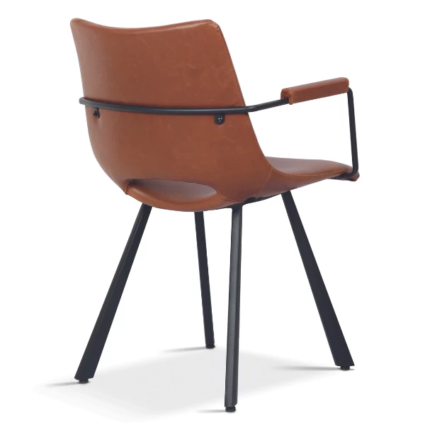 Chaise Coquille Sissi Avec Accoudoir-cognac 3 Chaise Coquille Sissi Avec Accoudoir-cognac – Image 3