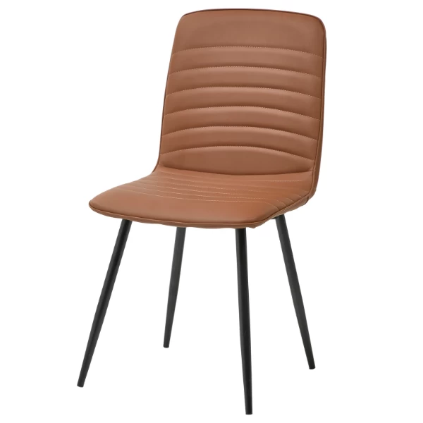 Chaise De Salle à Manger Maddie Similicuir - Cognac 1 Chaise De Salle à Manger Maddie Similicuir - Cognac