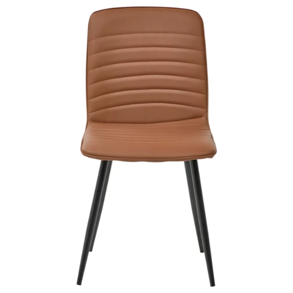 Chaise De Salle à Manger Maddie Similicuir - Cognac 2 Chaise De Salle à Manger Maddie Similicuir - Cognac – Image 2