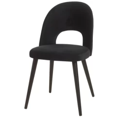Chaise De Salle à Manger Viara Velours - Noir
