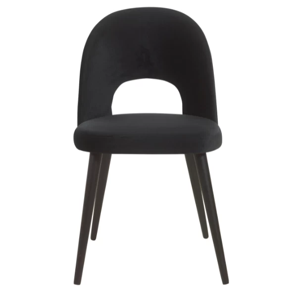 Chaise De Salle à Manger Viara Velours - Noir 2 Chaise De Salle à Manger Viara Velours - Noir – Image 2