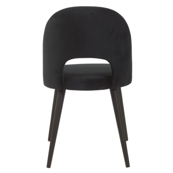Chaise De Salle à Manger Viara Velours - Noir 3 Chaise De Salle à Manger Viara Velours - Noir – Image 3